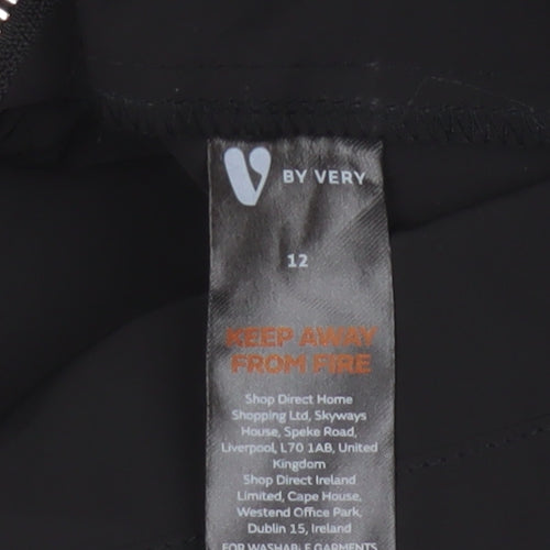 By Very Women's Black Size 12 Hooded Long Rain Coat Full Zip