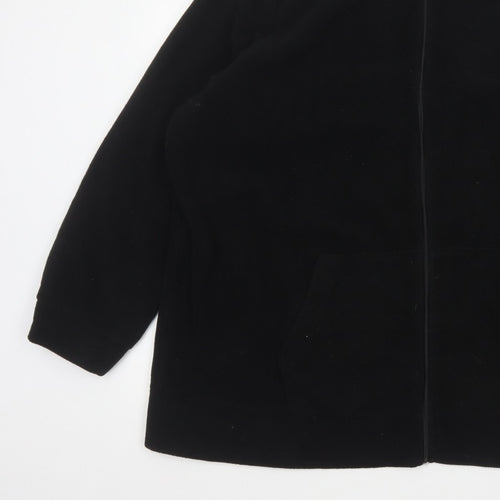 Yours Women Black UK 22 24 Plus Size Fleece Zip Jacket