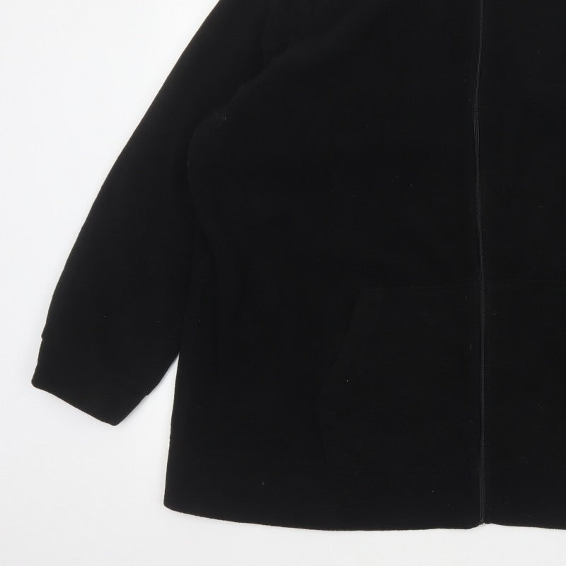 Yours Women Black UK 22 24 Plus Size Fleece Zip Jacket