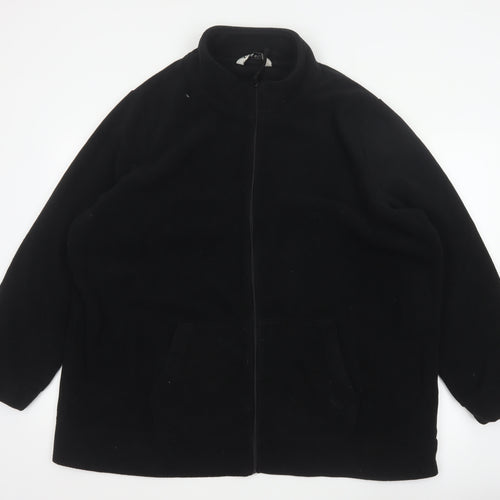 Yours Women Black UK 22 24 Plus Size Fleece Zip Jacket