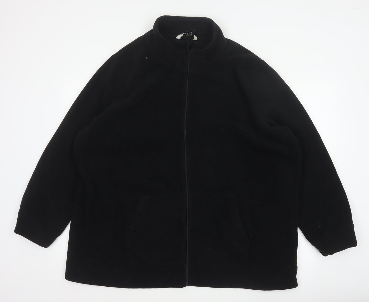 Yours Women Black UK 22 24 Plus Size Fleece Zip Jacket