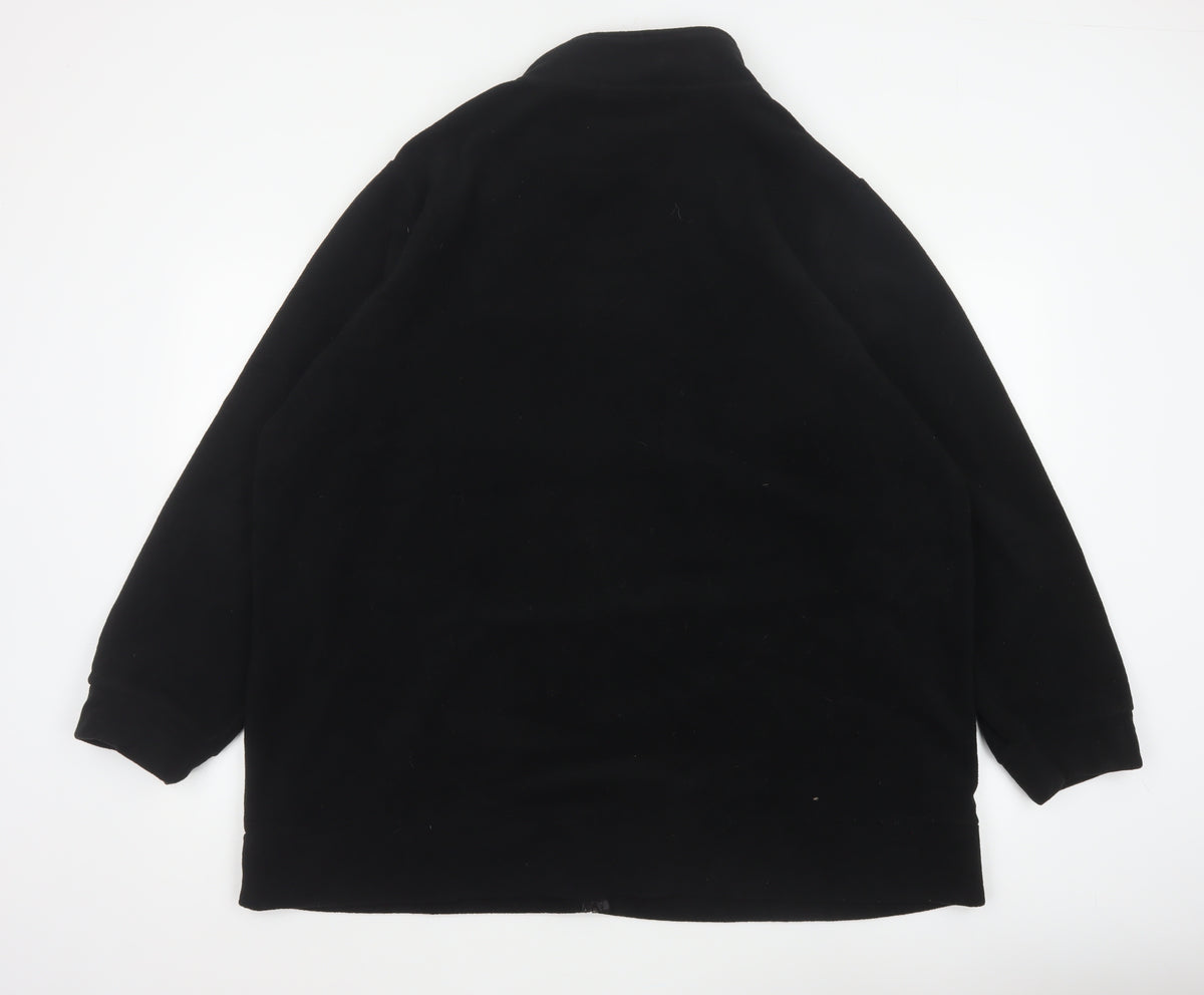 Yours Women Black UK 22 24 Plus Size Fleece Zip Jacket