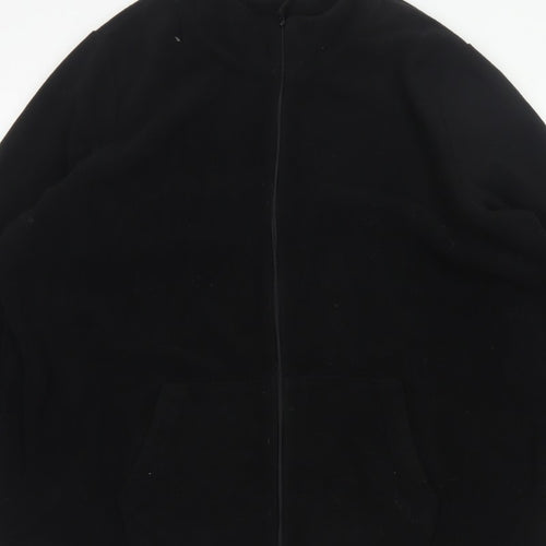 Yours Women Black UK 22 24 Plus Size Fleece Zip Jacket