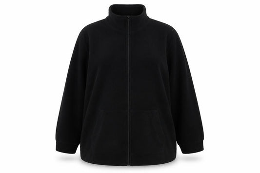 Yours Women Black UK 22 24 Plus Size Fleece Zip Jacket
