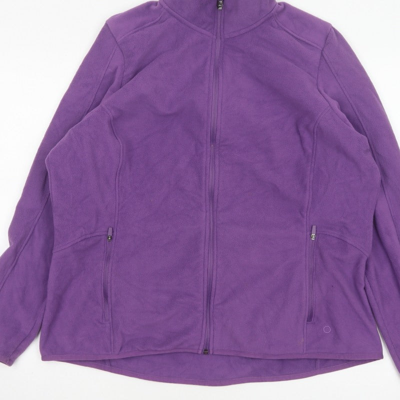 Marks and Spencer Goodmove Women Purple UK 18 Basic Fleece Jacket