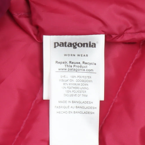 Patagonia Women’s Pink M Down Puffer Jacket Quilted Full Zip