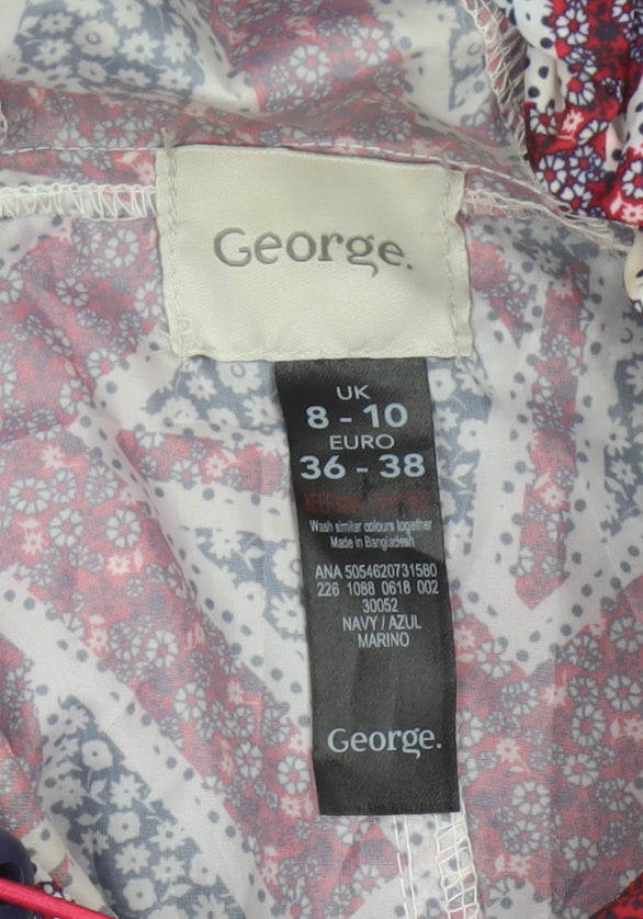 George Women's Multicoloured UK 8-10 Hooded Geometric Anorak Jacket