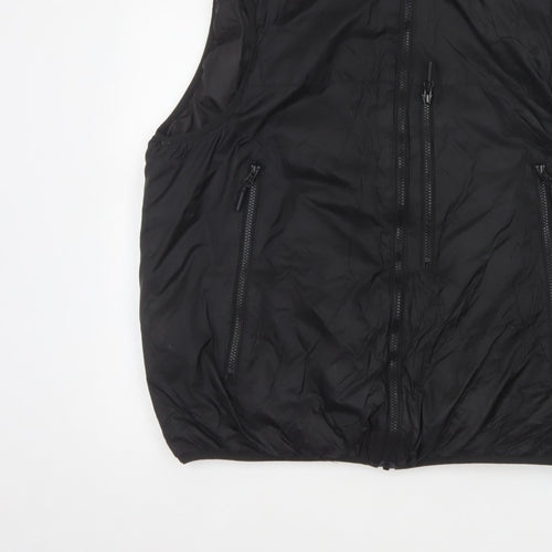 H&M Men’s Black L Puffer Bodywarmer Gilet Zip Pockets