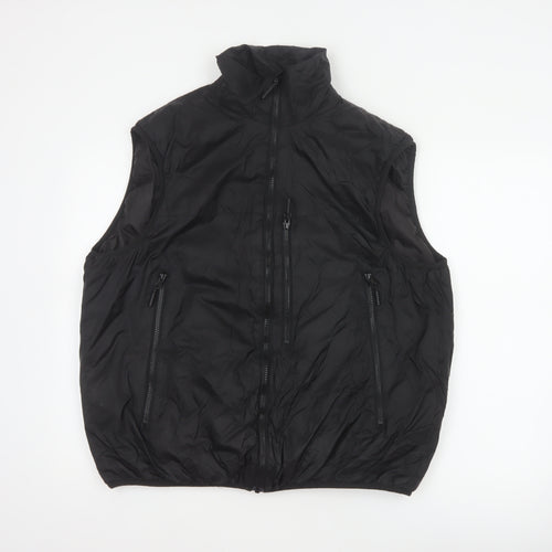 H&M Men’s Black L Puffer Bodywarmer Gilet Zip Pockets