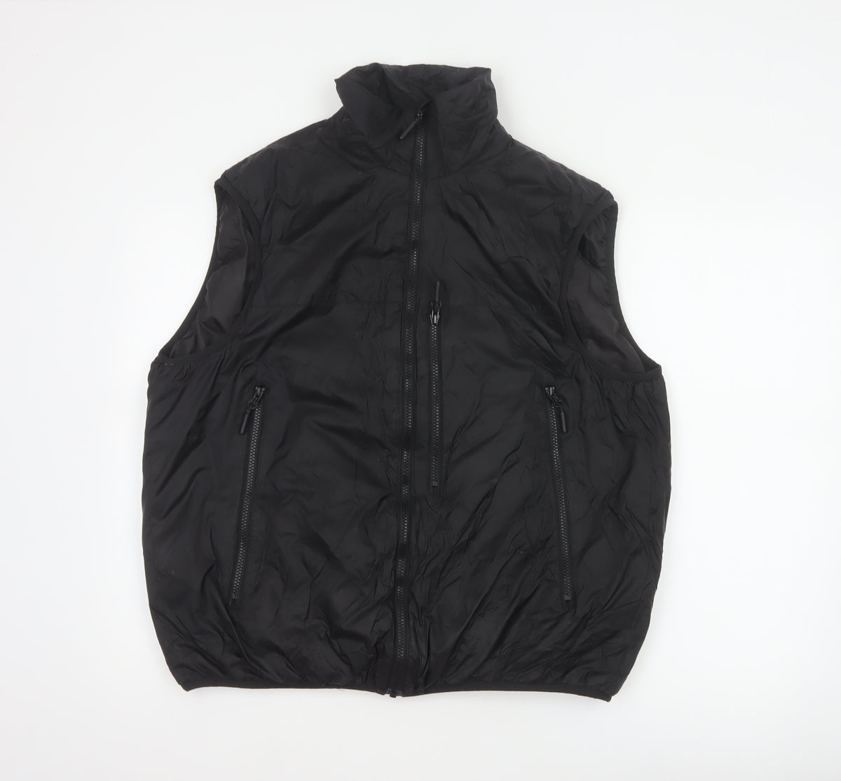 H&M Men’s Black L Puffer Bodywarmer Gilet Zip Pockets