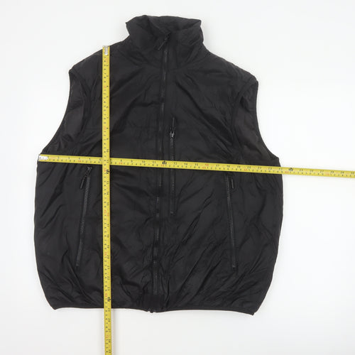 H&M Men’s Black L Puffer Bodywarmer Gilet Zip Pockets