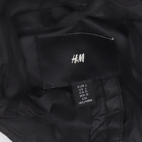 H&M Men’s Black L Puffer Bodywarmer Gilet Zip Pockets