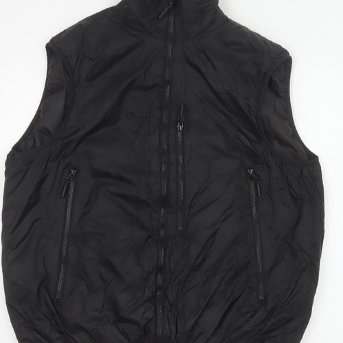H&M Men’s Black L Puffer Bodywarmer Gilet Zip Pockets
