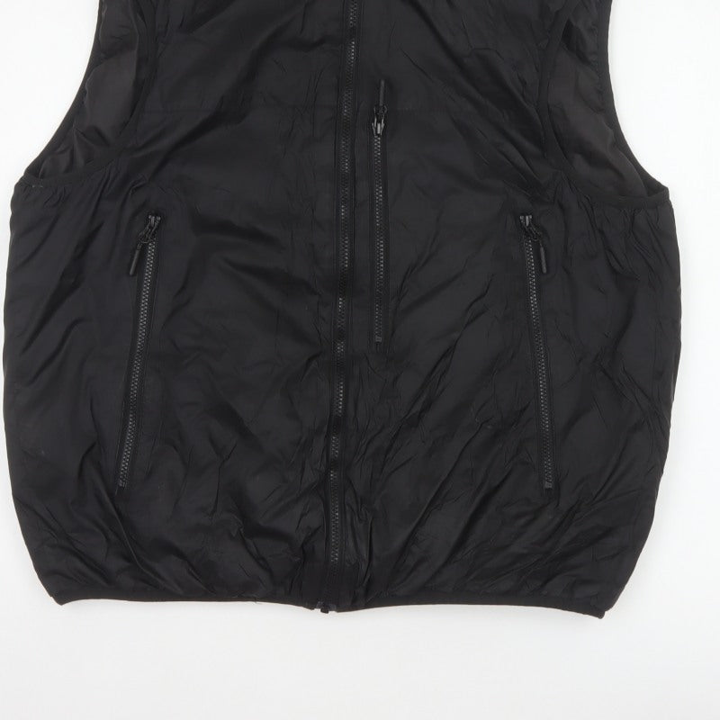 H&M Men’s Black L Puffer Bodywarmer Gilet Zip Pockets