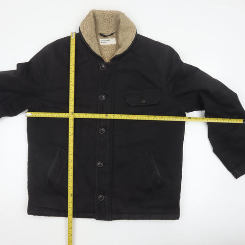 Universal Works Men’s Black L Sherpa Lined Cotton Workwear Jacket
