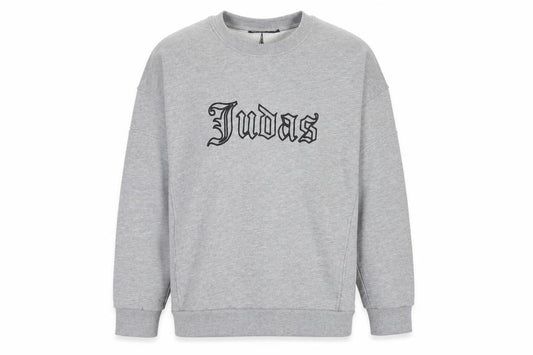 Judas Sinned Men’s Grey M Gothic Logo Graphic Pullover Sweatshirt