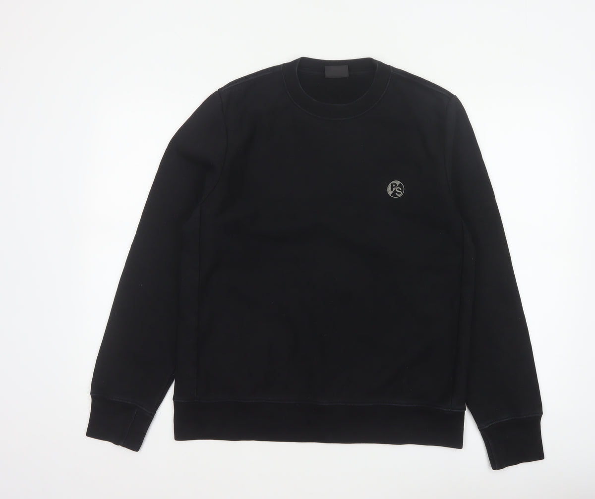 Paul Smith Men’s Black M Logo Crew Neck Pullover Cotton Sweatshirt