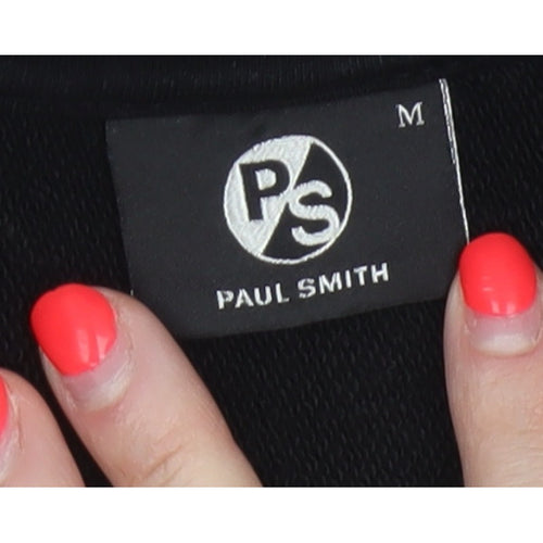 Paul Smith Men’s Black M Logo Crew Neck Pullover Cotton Sweatshirt