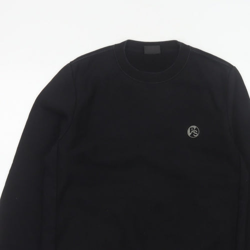 Paul Smith Men’s Black M Logo Crew Neck Pullover Cotton Sweatshirt