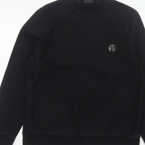 Paul Smith Men’s Black M Logo Crew Neck Pullover Cotton Sweatshirt