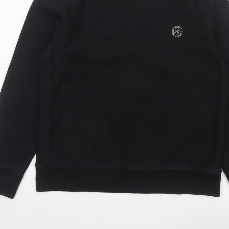 Paul Smith Men’s Black M Logo Crew Neck Pullover Cotton Sweatshirt