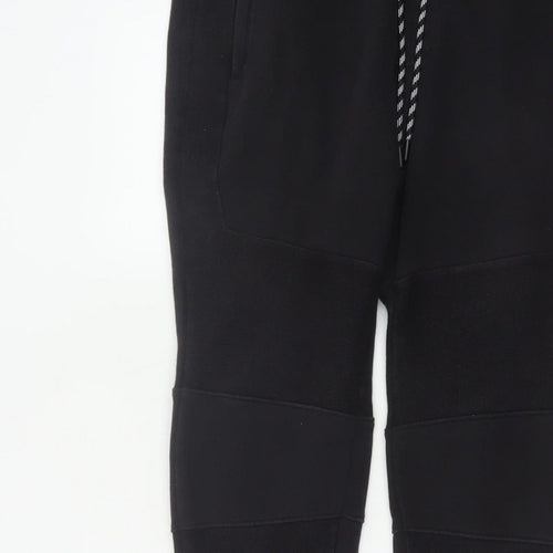 ISATH Mens Black M Slim Fit Cuffed Drawstring Jogger Trousers
