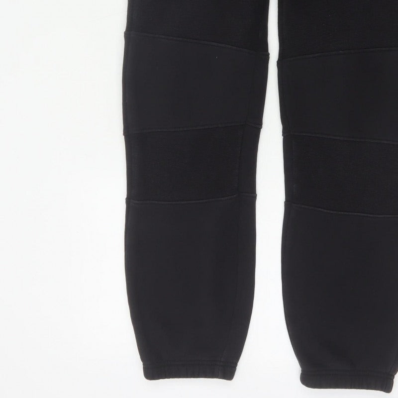 ISATH Mens Black M Slim Fit Cuffed Drawstring Jogger Trousers