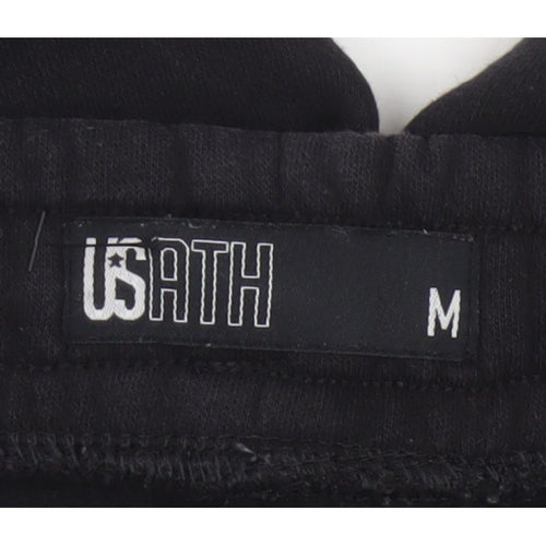 ISATH Mens Black M Slim Fit Cuffed Drawstring Jogger Trousers