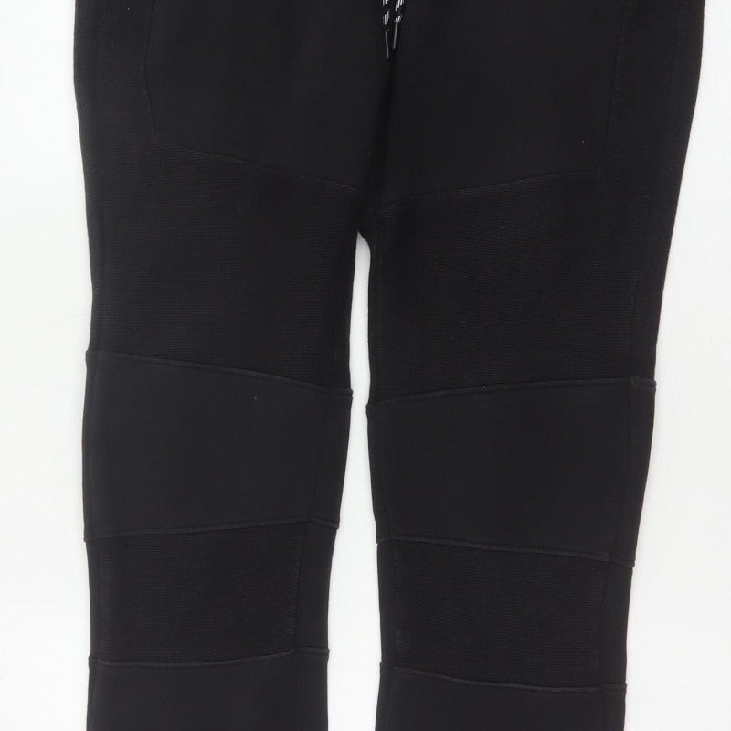 ISATH Mens Black M Slim Fit Cuffed Drawstring Jogger Trousers