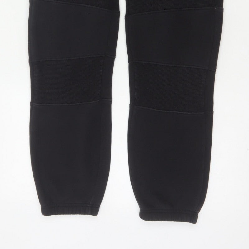 ISATH Mens Black M Slim Fit Cuffed Drawstring Jogger Trousers