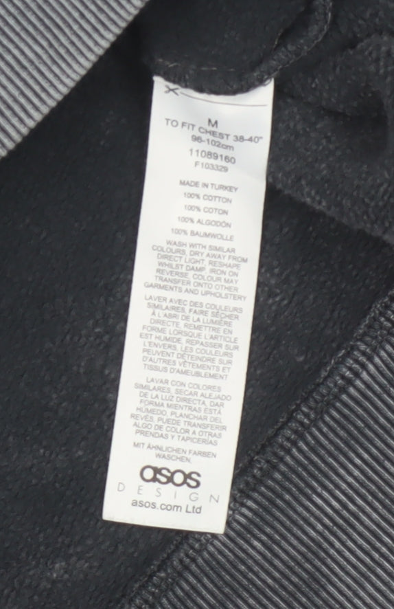 ASOS Design Men's Grey M Illinois USA Graphic Print Pullover Sweatshirt