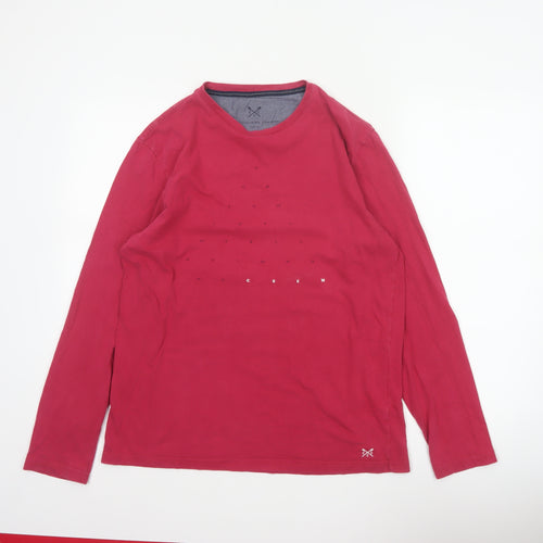 Crew Clothing Company Men’s Red M Long Sleeve Graphic Crew Neck Top