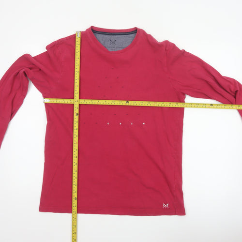 Crew Clothing Company Men’s Red M Long Sleeve Graphic Crew Neck Top