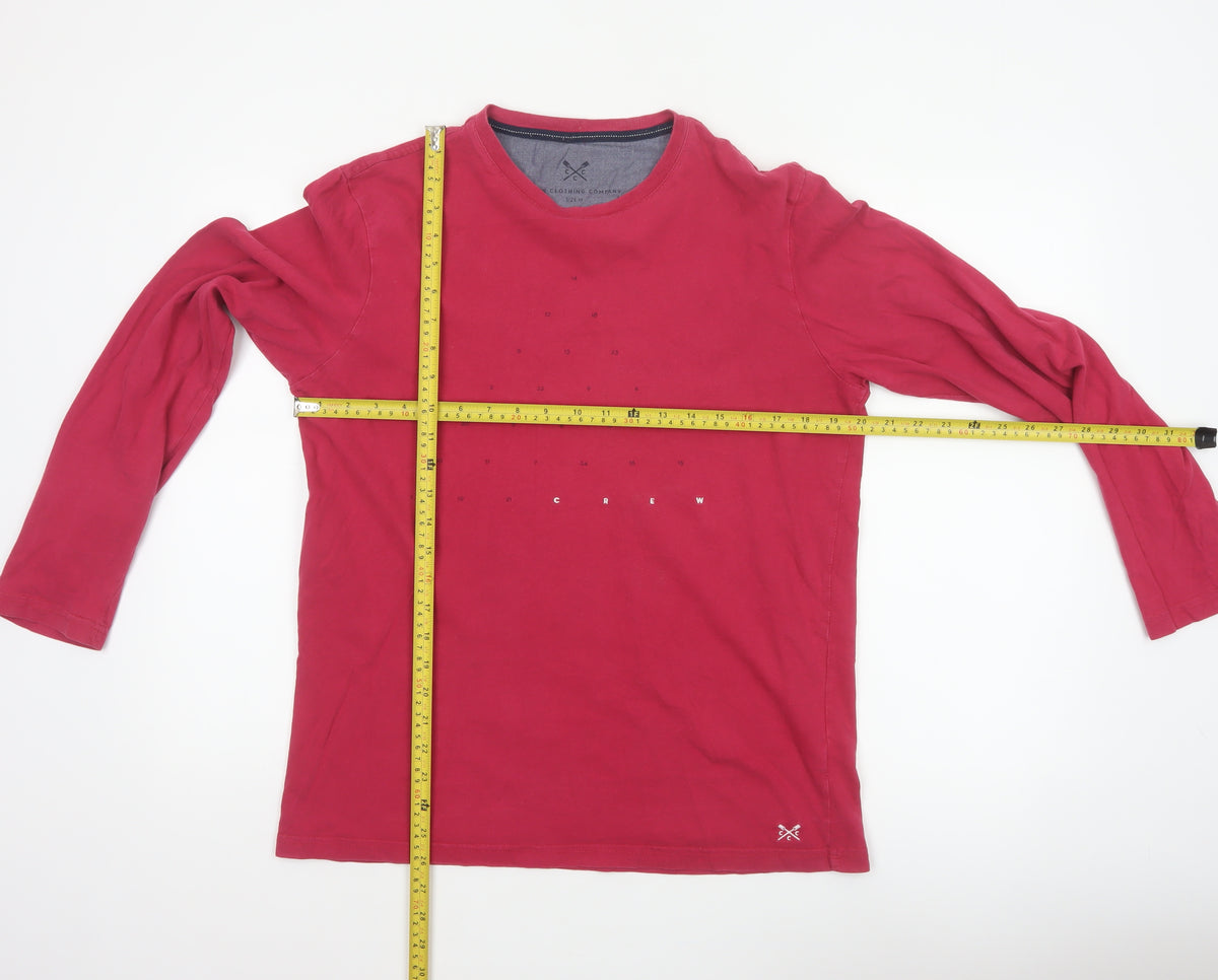 Crew Clothing Company Men’s Red M Long Sleeve Graphic Crew Neck Top