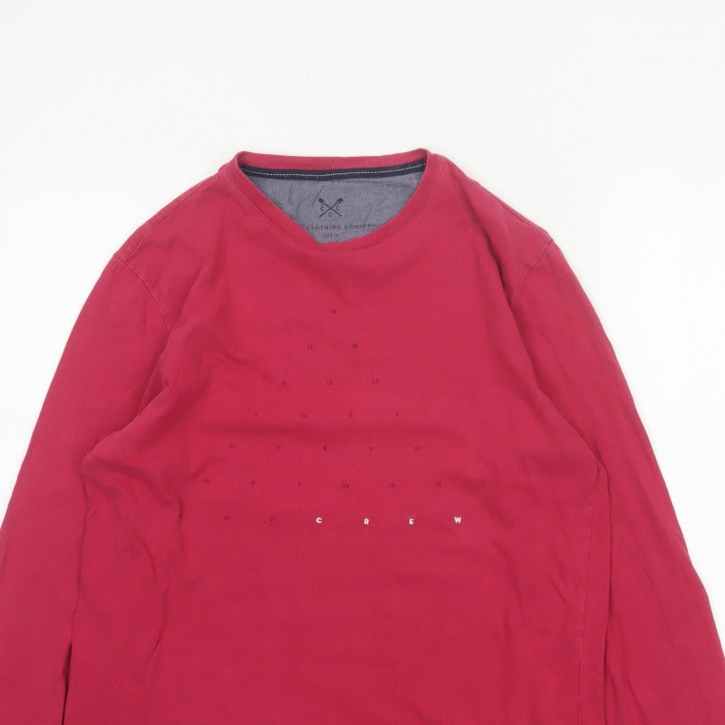 Crew Clothing Company Men’s Red M Long Sleeve Graphic Crew Neck Top
