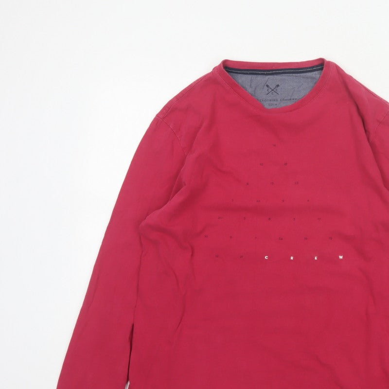 Crew Clothing Company Men’s Red M Long Sleeve Graphic Crew Neck Top