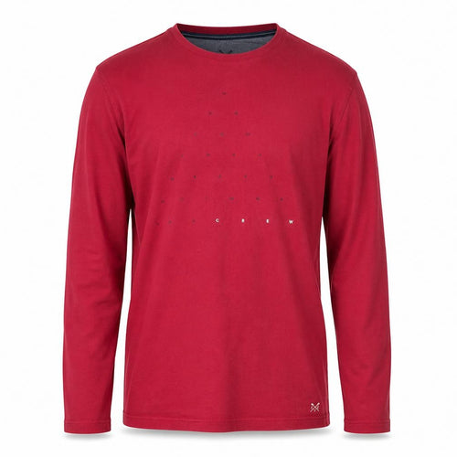 Crew Clothing Company Men’s Red M Long Sleeve Graphic Crew Neck Top