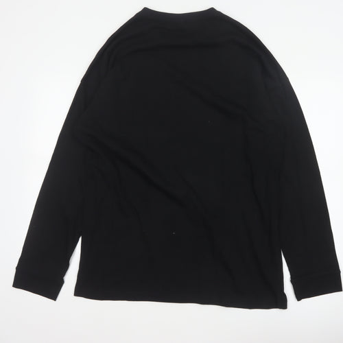 ASOS Men’s Black M Dark Future Graphic Print Long Sleeve Crew Neck Top
