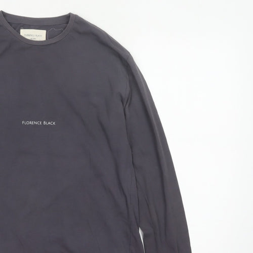 Florence Black Men’s Grey M Long Sleeve Logo Stretch T-Shirt