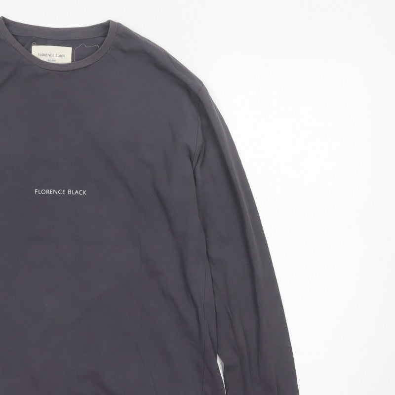 Florence Black Men’s Grey M Long Sleeve Logo Stretch T-Shirt