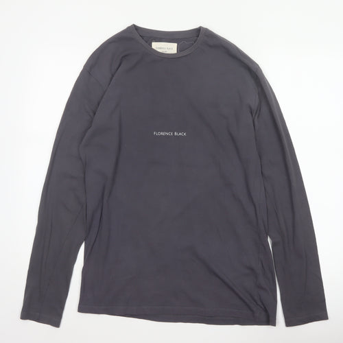 Florence Black Men’s Grey M Long Sleeve Logo Stretch T-Shirt
