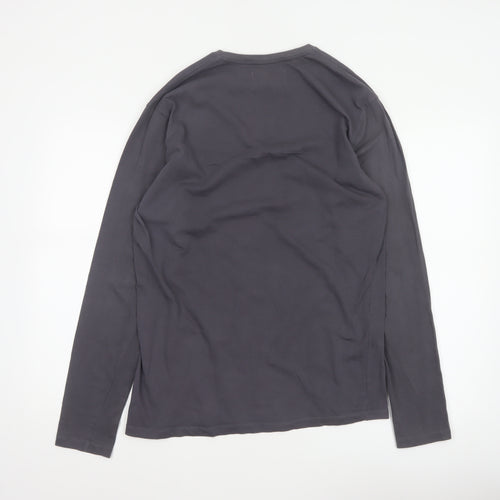 Florence Black Men’s Grey M Long Sleeve Logo Stretch T-Shirt