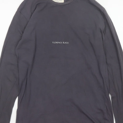 Florence Black Men’s Grey M Long Sleeve Logo Stretch T-Shirt