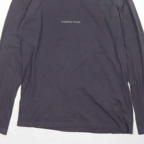 Florence Black Men’s Grey M Long Sleeve Logo Stretch T-Shirt