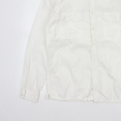 ASOS Men’s White M Cotton Long Sleeve Utility Button-Up Shirt 38-40