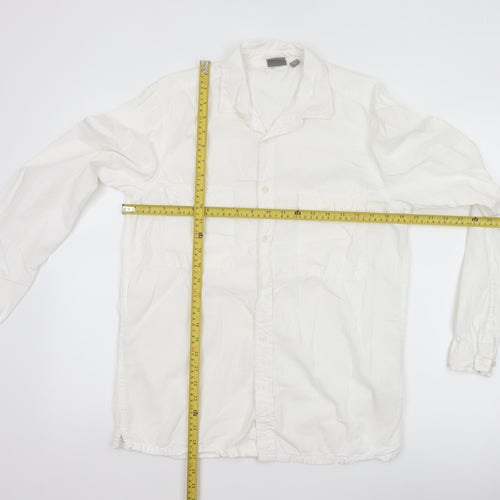 ASOS Men’s White M Cotton Long Sleeve Utility Button-Up Shirt 38-40