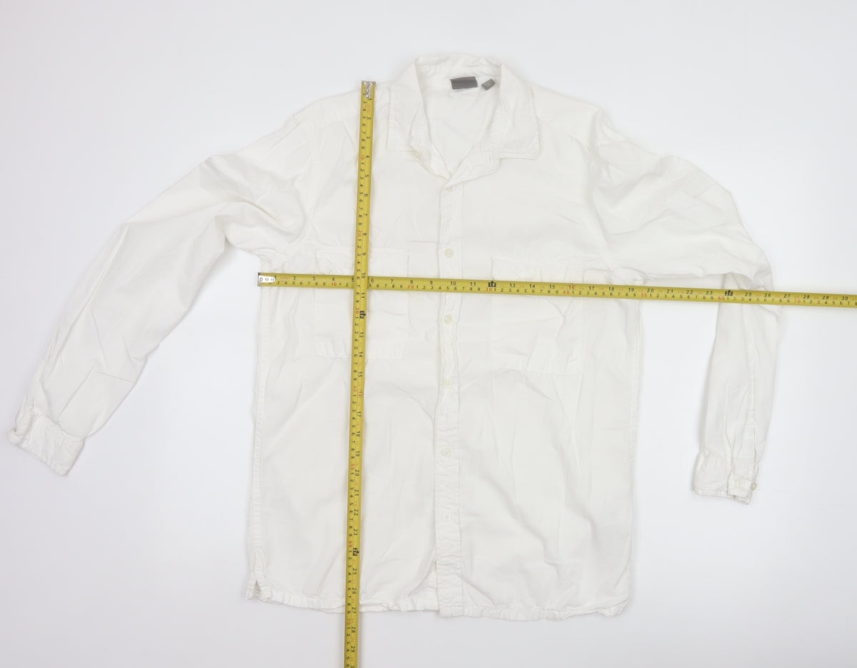 ASOS Men’s White M Cotton Long Sleeve Utility Button-Up Shirt 38-40