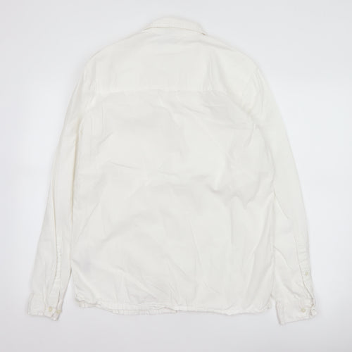 ASOS Men’s White M Cotton Long Sleeve Utility Button-Up Shirt 38-40