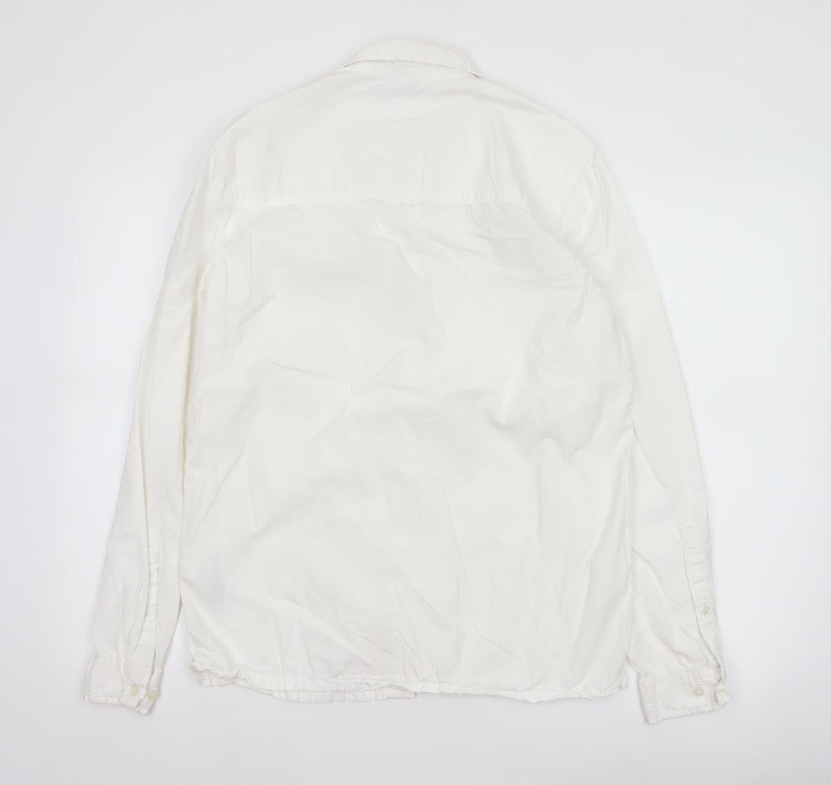 ASOS Men’s White M Cotton Long Sleeve Utility Button-Up Shirt 38-40