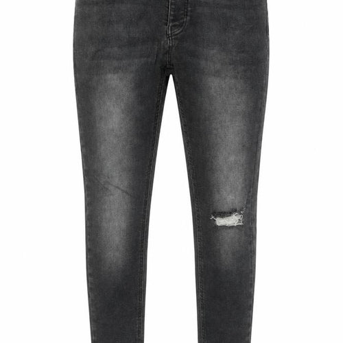 BoohooMAN Men’s Grey 32 Skinny Distressed Stretch Jeans